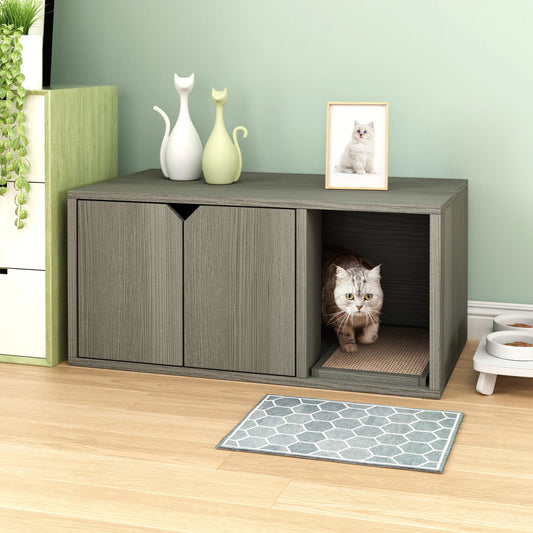 Way Basics Eco Cat Litter Box Enclosure Modern Cat Furniture, Grey Animals & Pet Supplies > Pet Supplies > Cat Supplies > Cat Furniture Way Basics Gray  