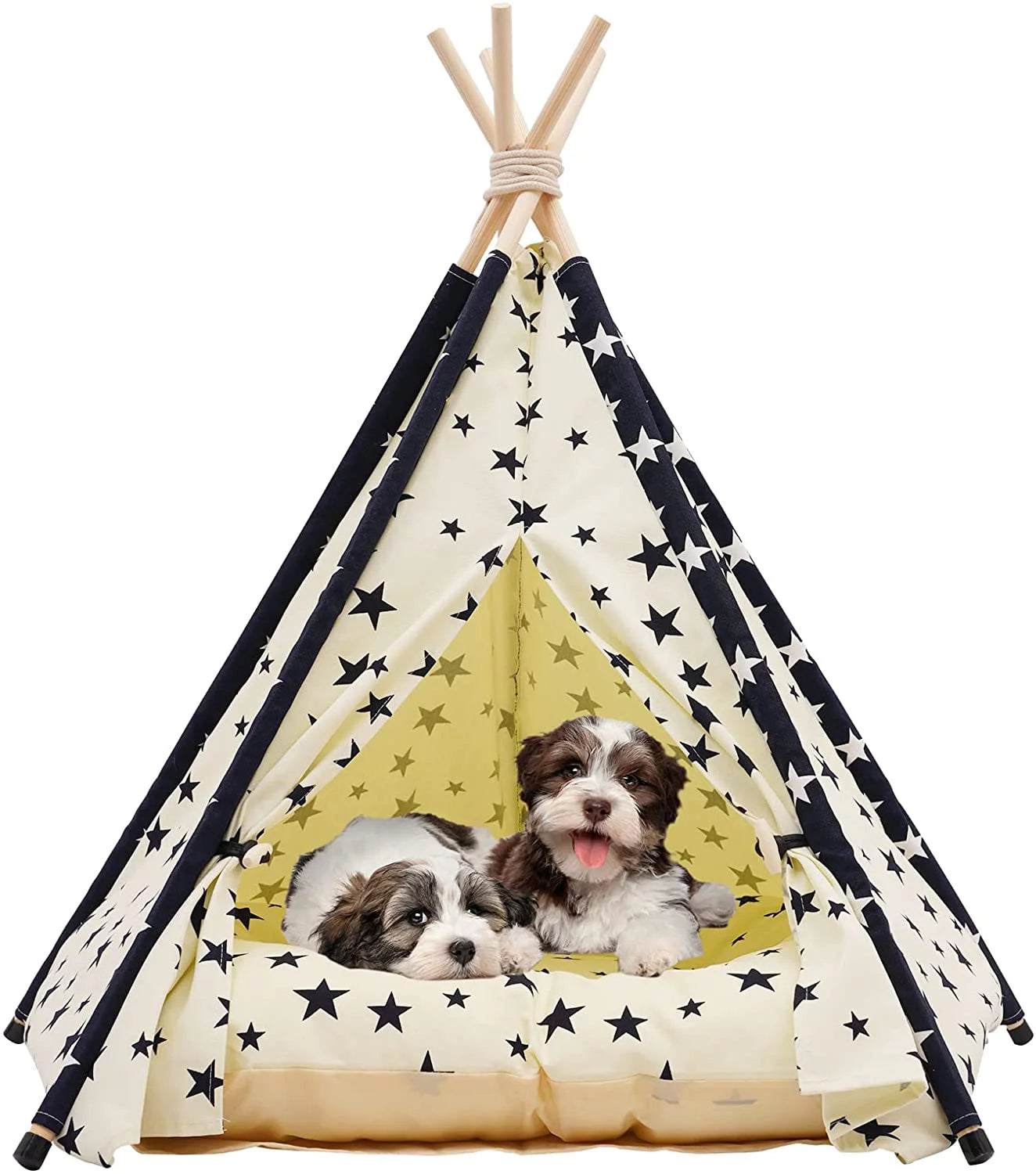 Pet Teepee Tent for Dogs & Cats, 24 Inch Portable Indoor Dog House with Thick Cushion, Cat Teepee Tent Washable Animals & Pet Supplies > Pet Supplies > Dog Supplies > Dog Houses Ealing   