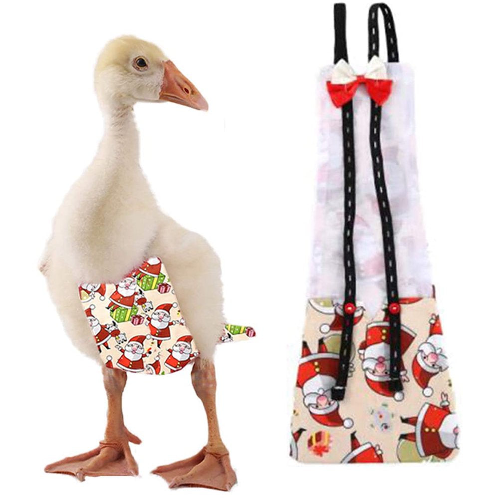 HGYCPP Chicken Diapers for Pet Duck Poultry Clothes with Bowknot Christmas Print Animals & Pet Supplies > Pet Supplies > Dog Supplies > Dog Diaper Pads & Liners HGYCPP   