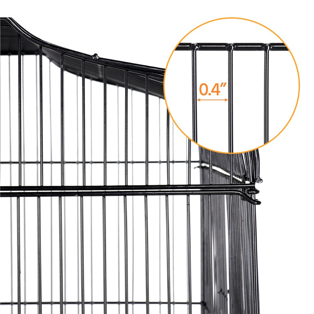 Topeakmart 41''H Open Top Metal Bird Cage with Perch Stand Black Animals & Pet Supplies > Pet Supplies > Bird Supplies > Bird Cages & Stands Topeakmart   