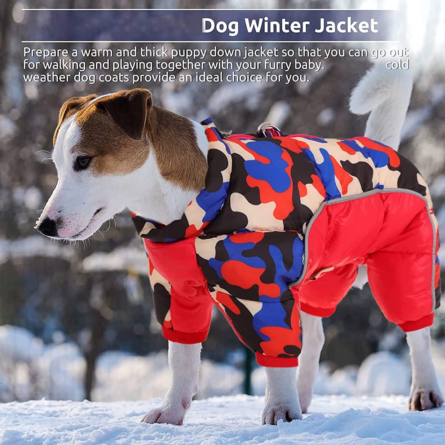 Winter Dog Pet Coat, Windproof Warm Dog Jacket Clothes with Four Legs Camouflage Clothes for Small Medium Large Dogs 3XL Animals & Pet Supplies > Pet Supplies > Dog Supplies > Dog Apparel COBEA0000077   