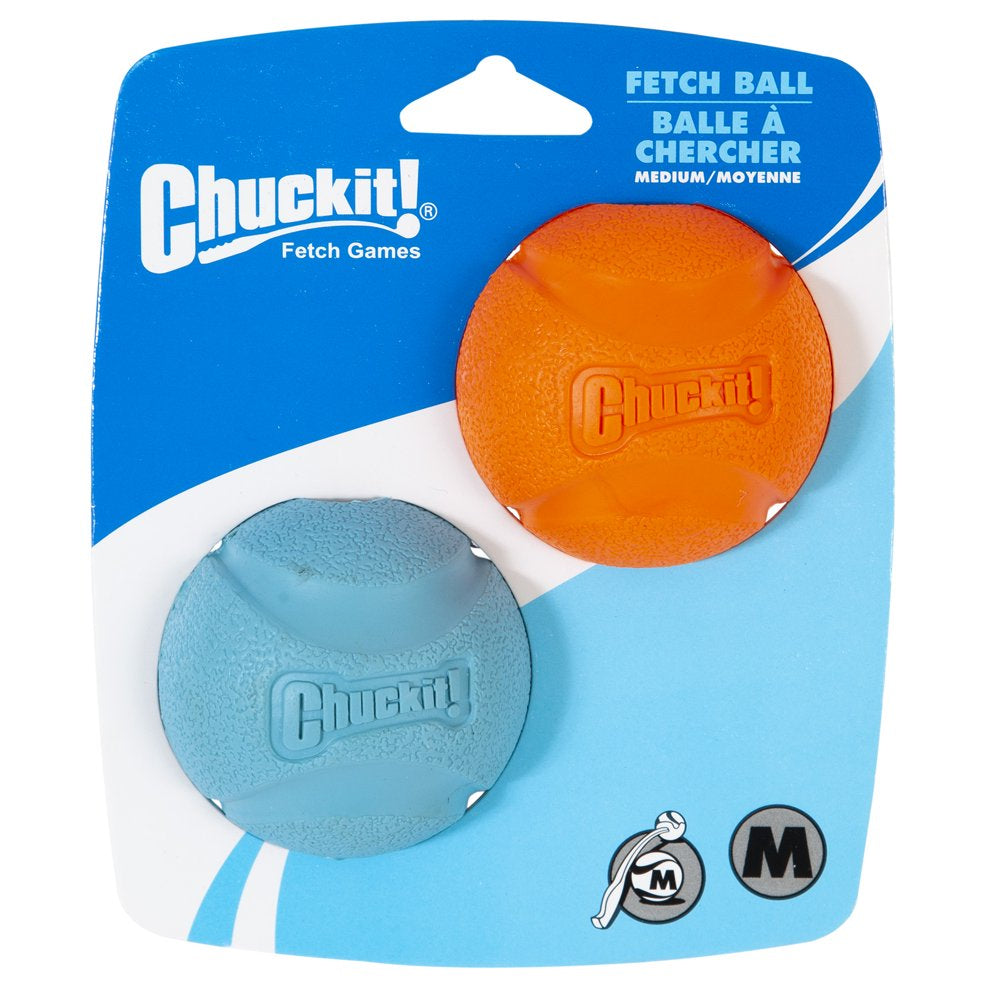 Chuckit! Fetch Ball Soft Rubber Dog Toy, Medium, 2 Packs