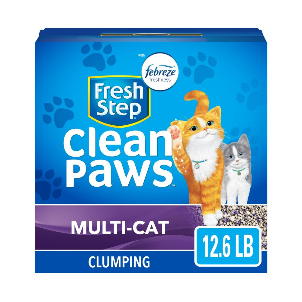 Fresh Step Clean Paws Multi-Cat Scented Litter with the Power of Febreze, Clumping Cat Litter, 22.5 Lbs Animals & Pet Supplies > Pet Supplies > Cat Supplies > Cat Litter The Clorox Company 12.6 lbs  