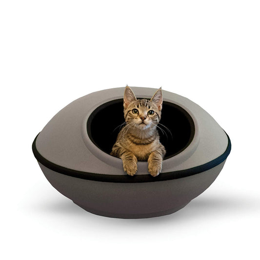 K&H Pet Products Mod Dream Pod Cat Bed, Gray/Black