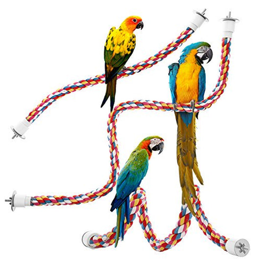 Jusney Bird Rope Perches,Parrot Toys 33 Inches Rope Bungee Bird Toy (33 Inches)[1 Pack] Animals & Pet Supplies > Pet Supplies > Bird Supplies > Bird Toys Jusney   