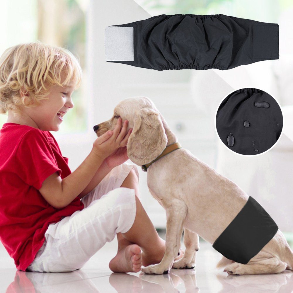 WANYNG Dog Diapers for Male Dogs 1 PC Washable Super Absorbent Puppy Belly Bands Reusable Pet Nappies Comfortable Wraps Doggy Sanitary Pants for Small Medium Large Dogs Animals & Pet Supplies > Pet Supplies > Dog Supplies > Dog Diaper Pads & Liners WANYNG S Black 