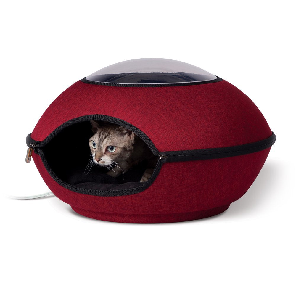 K&H Thermo Pod Pet Cat Bed, Gray Animals & Pet Supplies > Pet Supplies > Cat Supplies > Cat Beds Central Garden and Pet Classy Red  