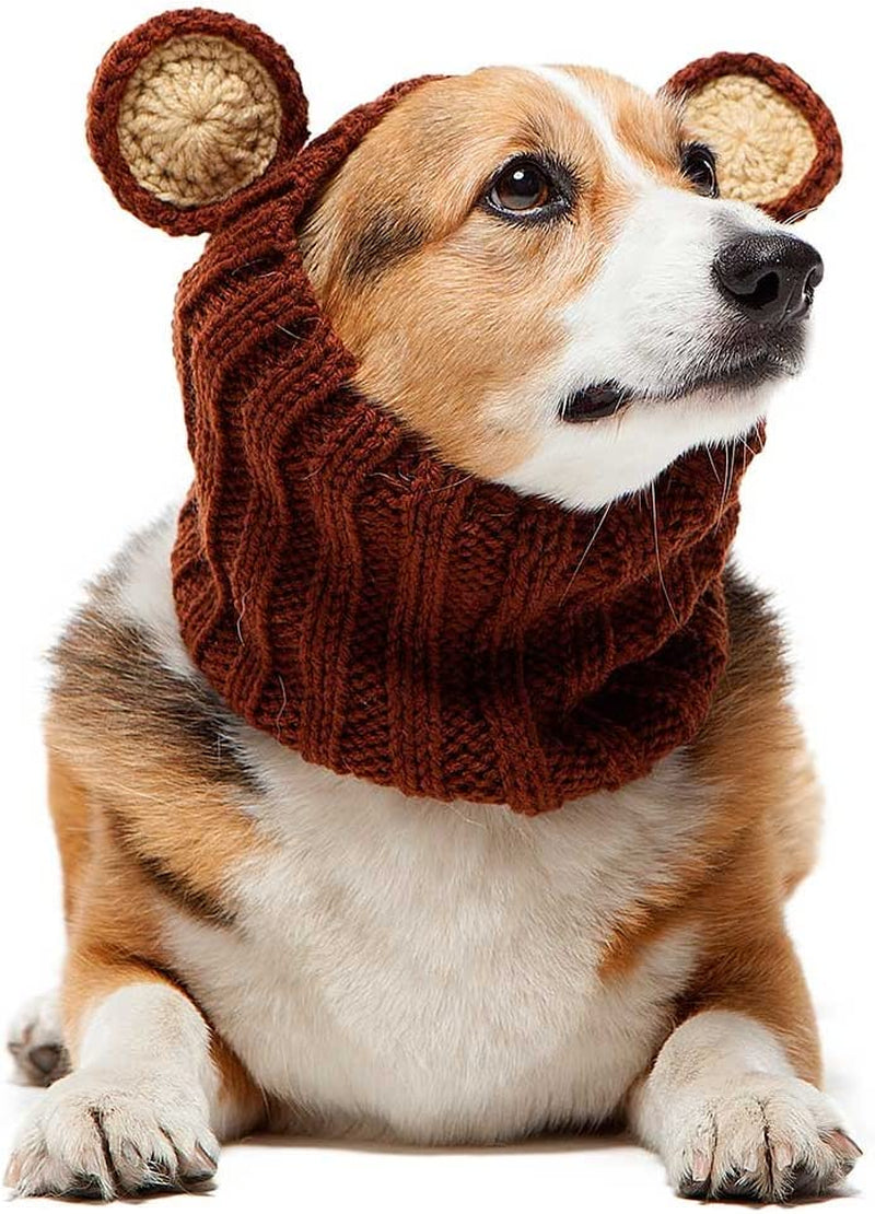 Zoo Snoods Grizzly Bear Costume for Dogs, Medium- Warm No Flap Ear Wrap Hood for Pets, Dog Outfit for Winters, Halloween, Christmas & New Year, Soft Yarn Ear Covers Animals & Pet Supplies > Pet Supplies > Dog Supplies > Dog Apparel Zoo Snoods 1 Medium 