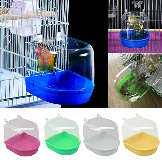 Aousthop Cage Bird Bath - Bird Bathtub Bath Box Cage Accessory for Small Brids, Canary, Budgies, Parrot, Pink Animals & Pet Supplies > Pet Supplies > Bird Supplies > Bird Cage Accessories Aousthop Yellow  