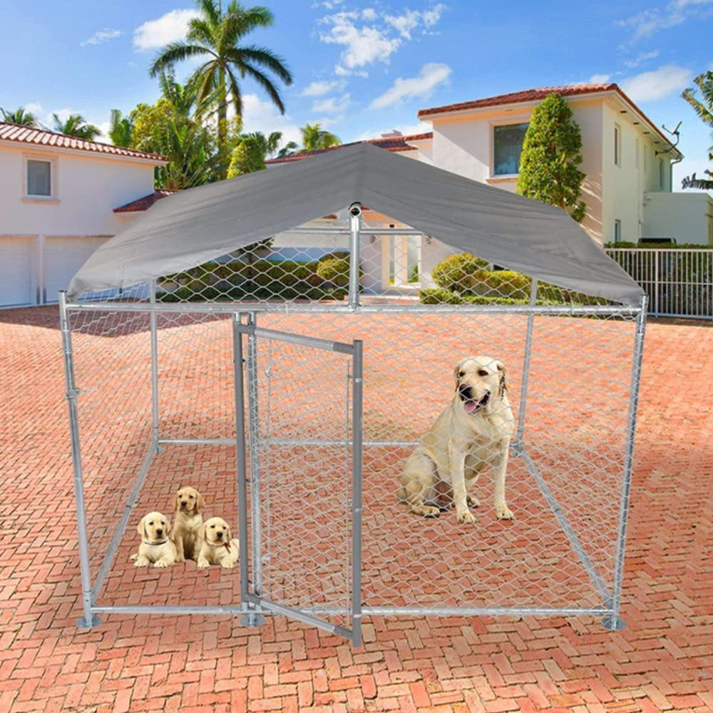 Magshion X-Large Heavy Duty Outdoor Pet Kennel Dog House Cage Pet Resort with Water Resistant Cover & Secure Lock Mesh Animals & Pet Supplies > Pet Supplies > Dog Supplies > Dog Houses Magshion   