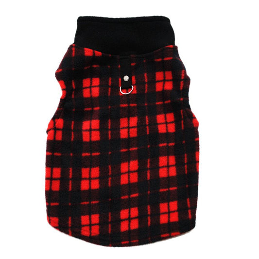 Pet Dog Polar Fleece Vest, Autumn Winter Pet Plaid Jacket Dog Coat Cold Weather Clothes Apparels for Small Medium Large Dogs,Red,M Animals & Pet Supplies > Pet Supplies > Dog Supplies > Dog Apparel LINKABC M Red 
