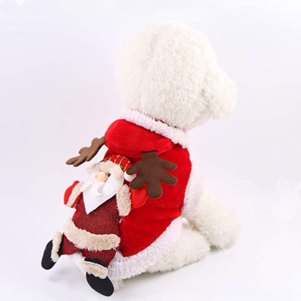 Reactionnx Santa Dog Costume Christmas Pet Clothes Winter Hoodie Coat Clothes Pet Clothing for Small Dogs & Cats Winter Coat Warm Clothes Christmas Holiday Apparel Outfit Animals & Pet Supplies > Pet Supplies > Cat Supplies > Cat Apparel Reactionnx   