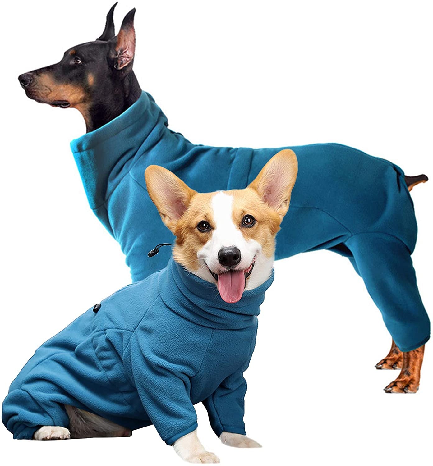 ROZKITCH Dog Winter Coat Soft Fleece Pullover Pajamas, Pet Windproof Warm Cold Weather Jacket Vest Cozy Onesie Jumpsuit Apparel Outfit Clothes for Small, Medium, Large Dogs Walking Hiking Travel Sleep Animals & Pet Supplies > Pet Supplies > Dog Supplies > Dog Apparel ROZKITCH Turquoise Medium 