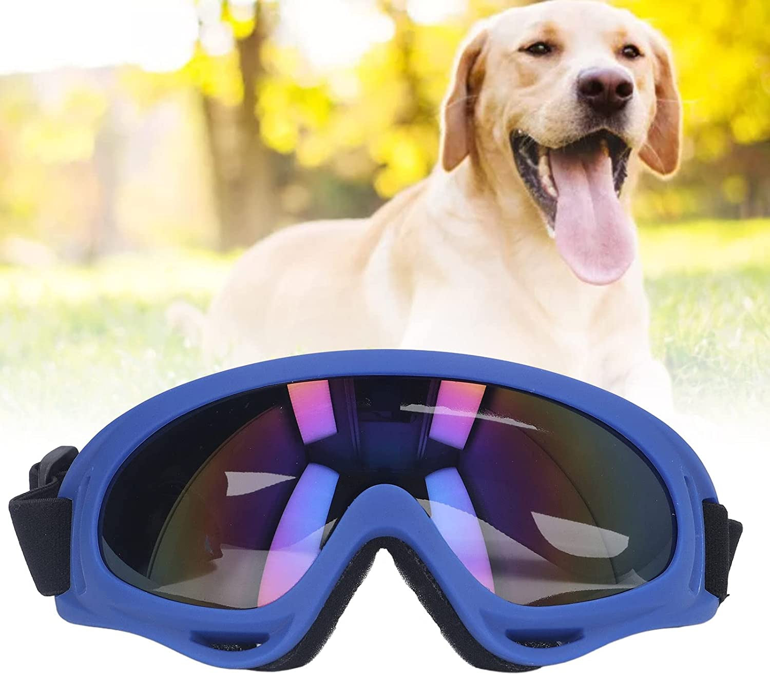 Dog Goggles, Dog Sunglasses, UV Protection, Windproof, Summer Outdoor Sun Protection, Eye Protection, Large Dogs(White) Animals & Pet Supplies > Pet Supplies > Dog Supplies > Dog Apparel MWDOCTOY Navy blue  