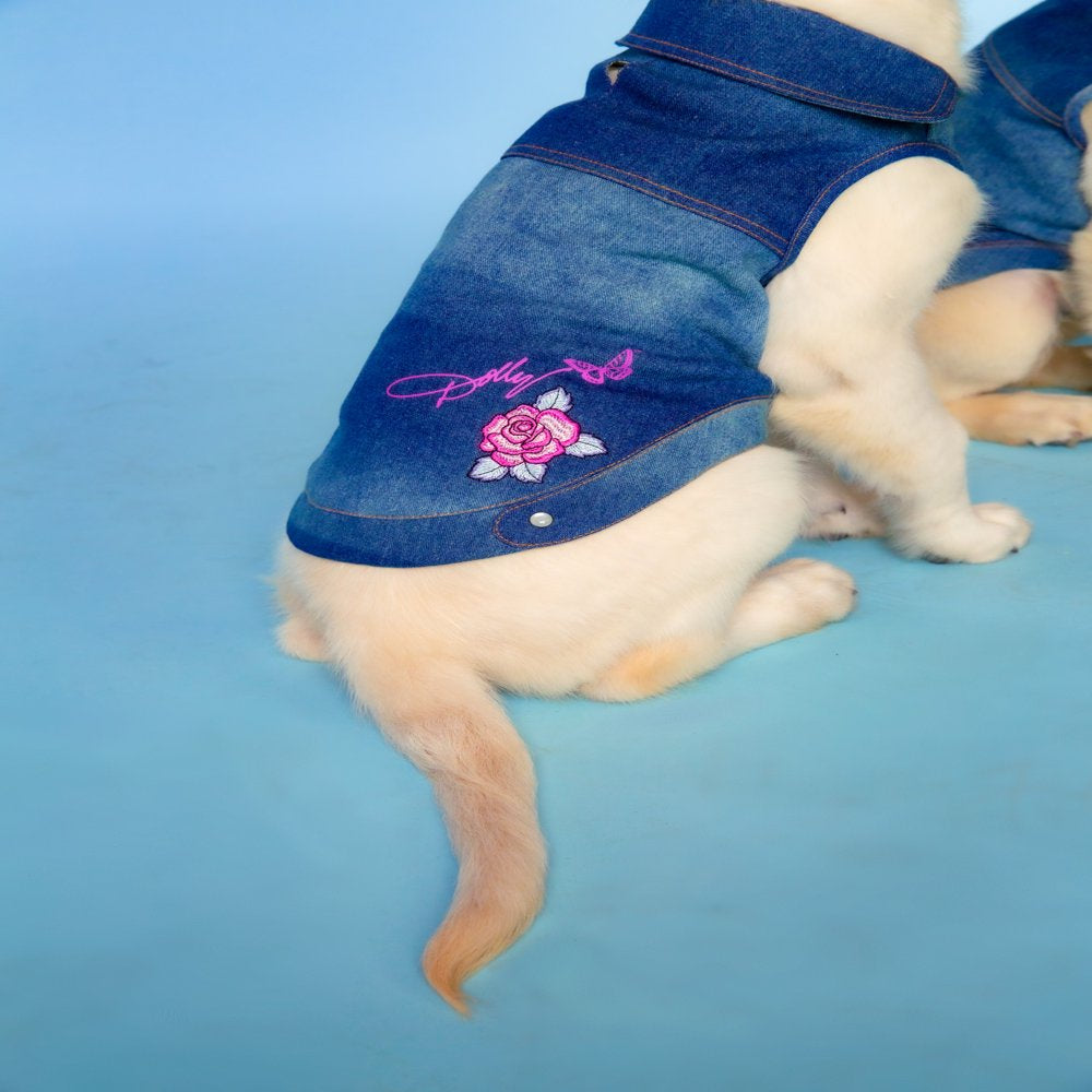Doggy Parton, Dog Clothes, Denim Dog or Cat Jacket, Blue, XS