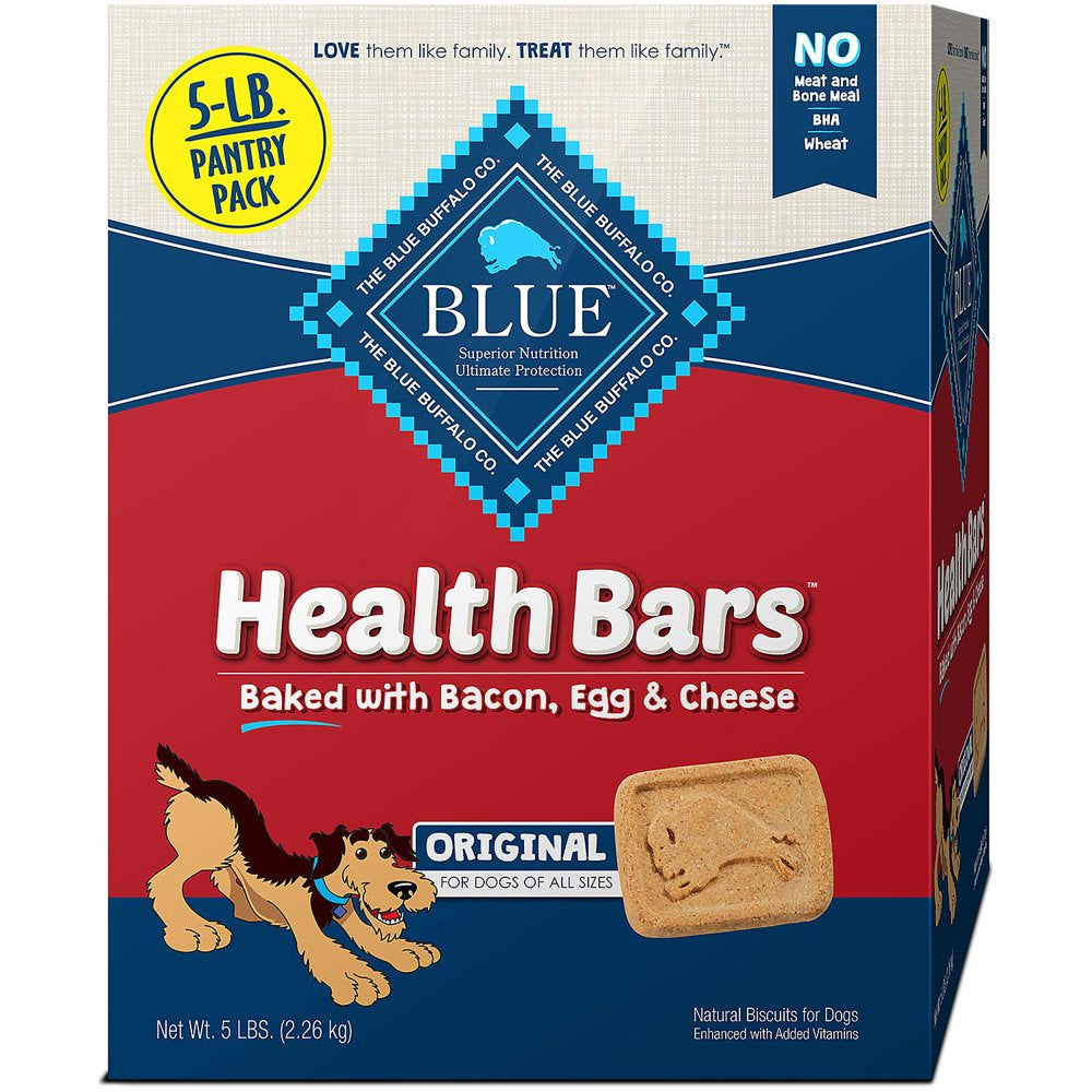 BLUE Buffalo Health Bars Crunchy Dog Treat Biscuits, Bacon, Egg & Cheese(5 Lbs.)