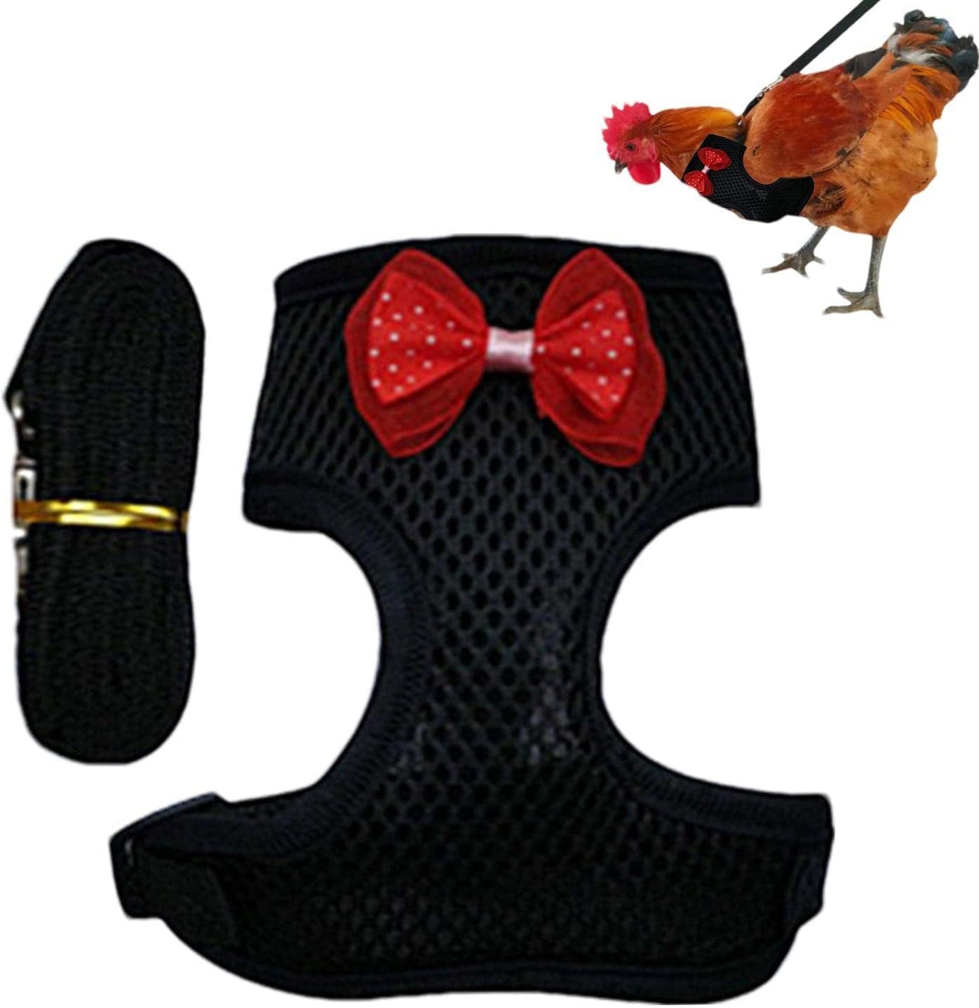 Chicken Harness | Comfortable Hens Vest with Mesh - Breathable Halloween Christmas Duck Harness for Chicken Duck Puppy Training Walking Emole Animals & Pet Supplies > Pet Supplies > Dog Supplies > Dog Apparel EmoLE   