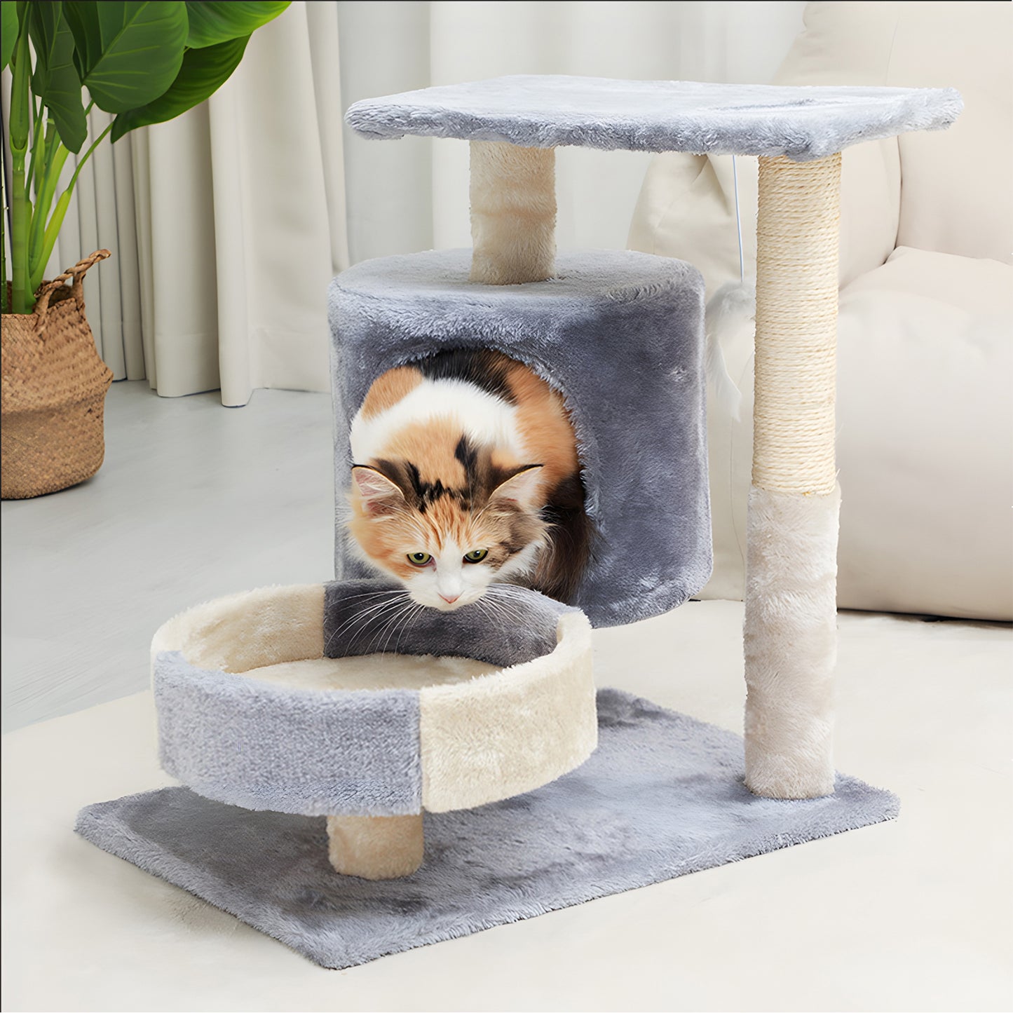 Walchoice Cat Tree Cat Tower for Indoor Cats, Cat Furniture with Scratching Post, Condo for Kittens, Medium Cats - Gray Animals & Pet Supplies > Pet Supplies > Cat Supplies > Cat Furniture Walchoice   