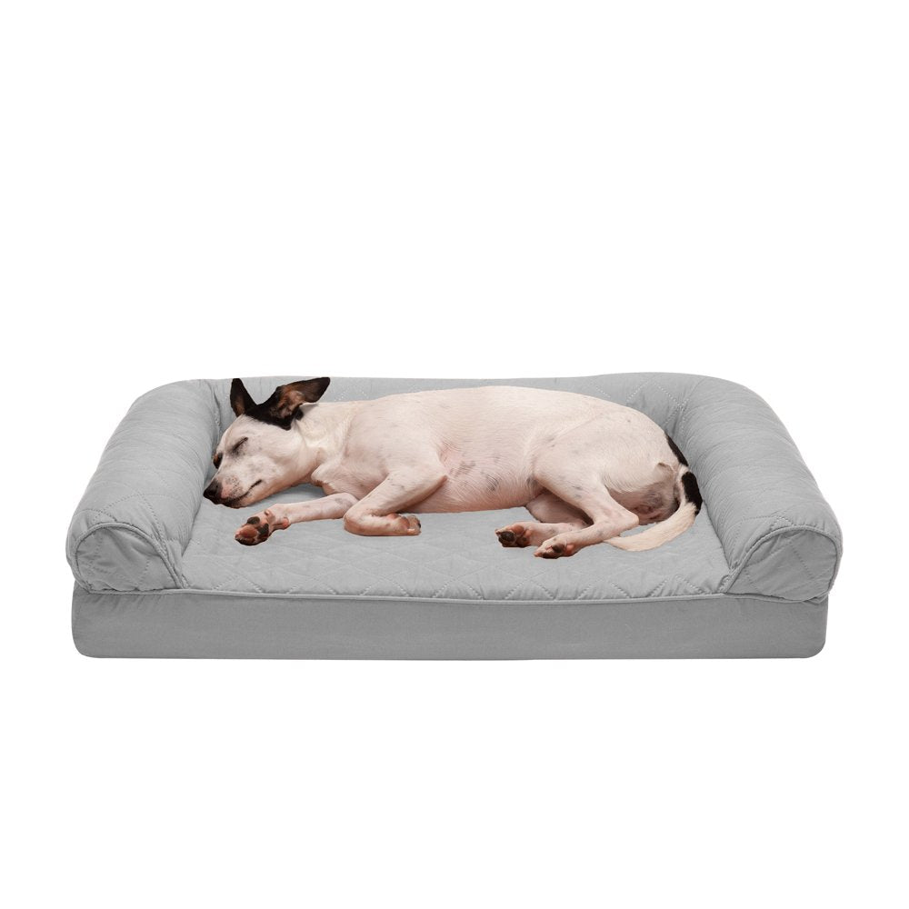 Furhaven Pet Products | Full Support Orthopedic Quilted Sofa-Style Couch Bed for Dogs & Cats, Silver Gray, Medium Animals & Pet Supplies > Pet Supplies > Cat Supplies > Cat Beds FurHaven Pet   