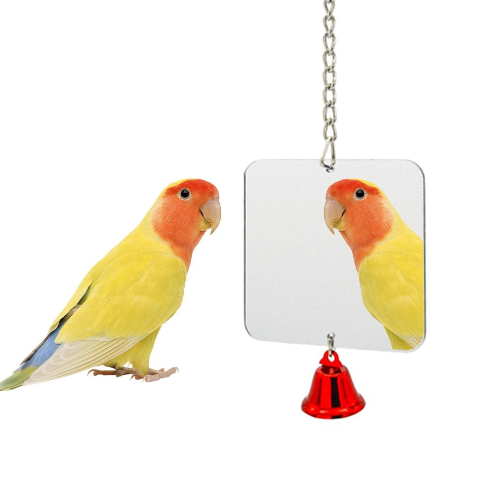 Bird Mirror Nest Accessory Pet Supplies Hanging Cockatoo Cage 8.8X8.8Cm Animals & Pet Supplies > Pet Supplies > Bird Supplies > Bird Cage Accessories Gazechimp   