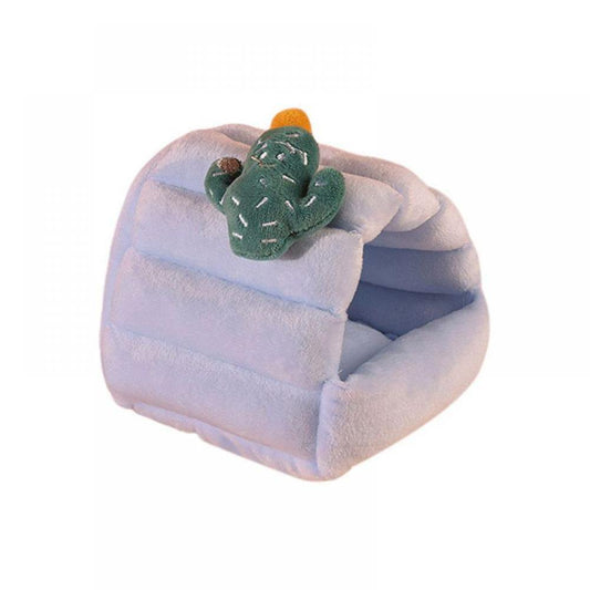 Topumt Hamster Bed Houses and Hideouts Warm Cotton Nest Cave for Small Pet Animals Cage Habitat Decor Animals & Pet Supplies > Pet Supplies > Small Animal Supplies > Small Animal Habitats & Cages Topumt M Blue Cactus 