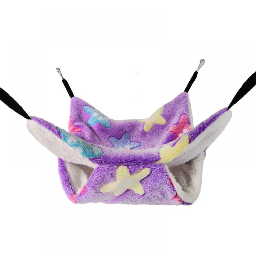 KARLSITEK Guinea Pig Rat Hammock Guinea Pig Hamster Ferret Hanging Hammock Toys Bed for Small Animals Chinchilla Parrot Sugar Glider Ferret Squirrel Playing Animals & Pet Supplies > Pet Supplies > Small Animal Supplies > Small Animal Bedding KARLSITEK L Starfish Purple 