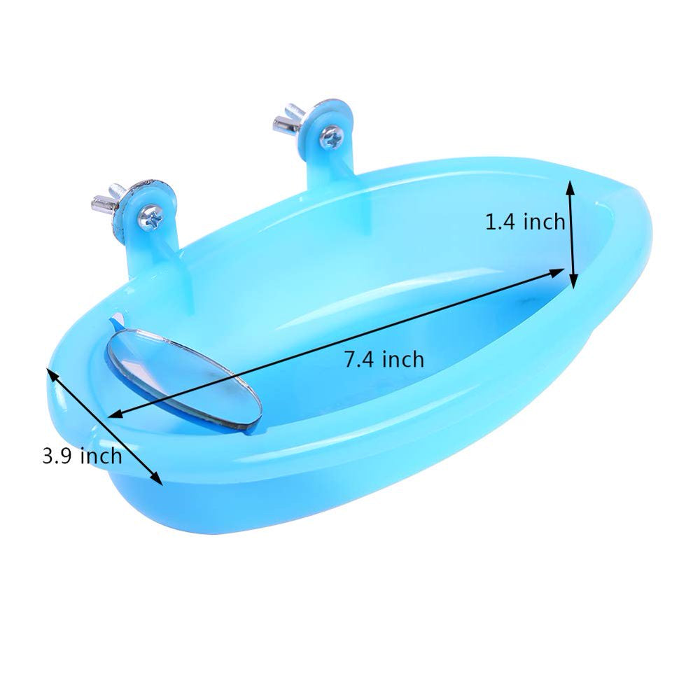 QBLEEV Bird Baths Tub with Mirrorfor Cage, Parrot Birdbath Shower Accessories, Bird Cage Hanging Bath Bathing Box for Small Birds Parrots Animals & Pet Supplies > Pet Supplies > Bird Supplies > Bird Cage Accessories QBLEEV   