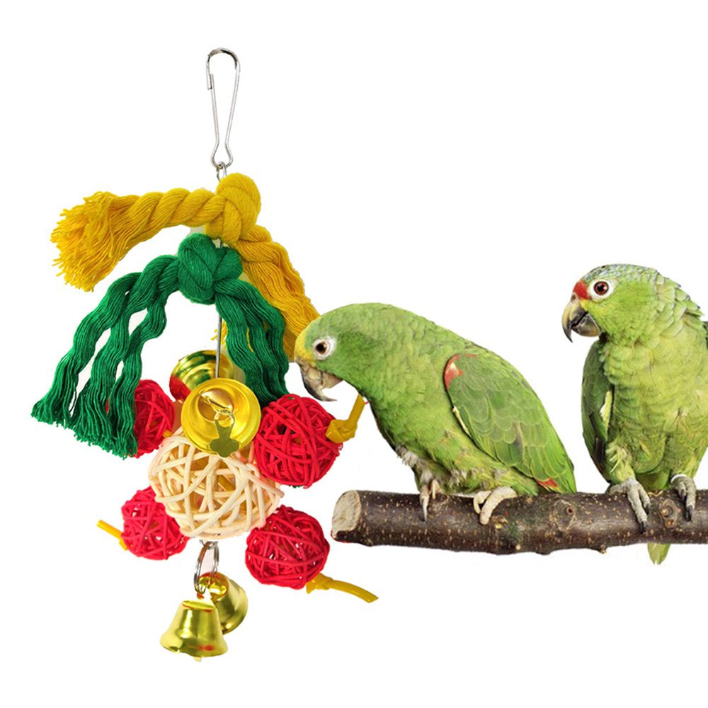 Visland 1/5Pcs Bird Toy, Hanging Swing Funny Parrot Rattan Ball Chew Toy for Small Parakeets, Cockatiels, Conures, Finches, Budgie, Macaws, Parrots, Love Birds Animals & Pet Supplies > Pet Supplies > Bird Supplies > Bird Toys Visland   