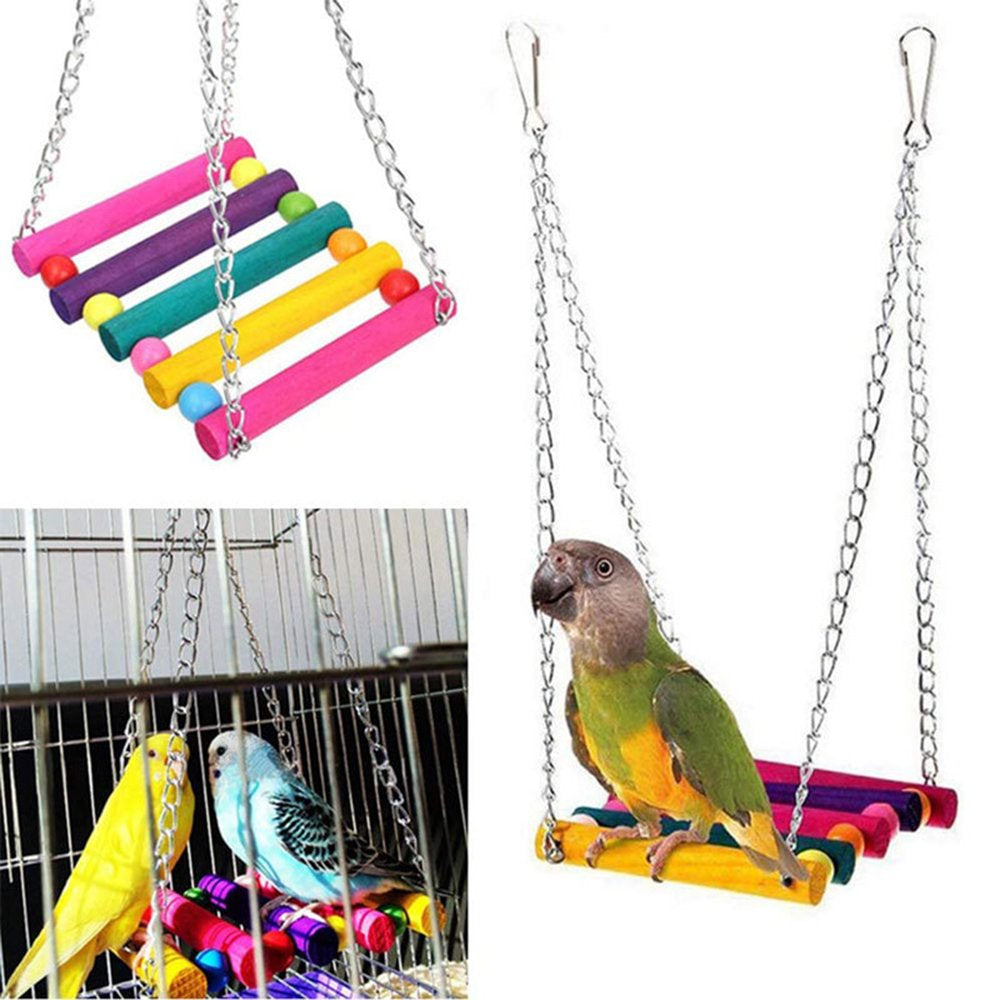 Pet Enjoy 13Pcs/Set Bird Parrot Swing Toys,Parrots Chewing Wood and Rope Bungee Bird Toy,Bell Ball Hammocktoy Parrot Cage Accessories Animals & Pet Supplies > Pet Supplies > Bird Supplies > Bird Cage Accessories Pet Enjoy   