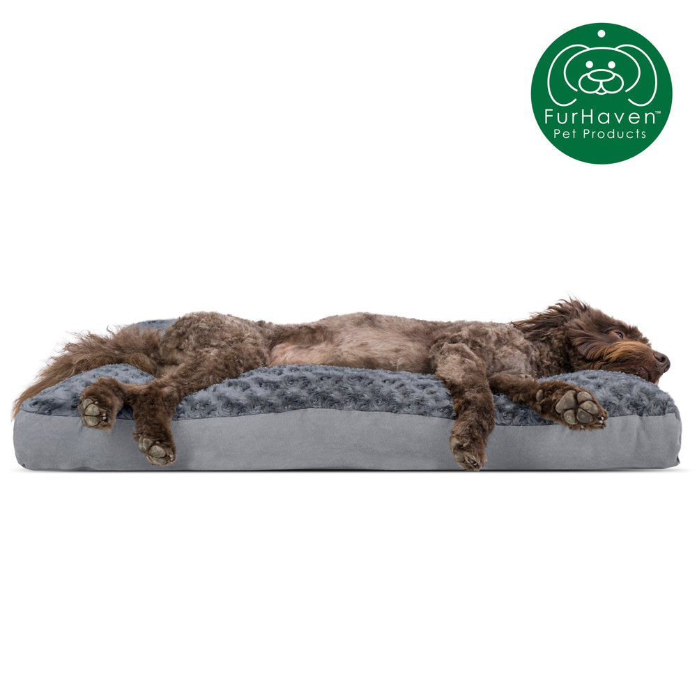 Furhaven Pet Products | Deluxe Plush Pillow Pet Bed for Dogs & Cats, Chocolate, Large Animals & Pet Supplies > Pet Supplies > Cat Supplies > Cat Beds FurHaven Pet L Gray 