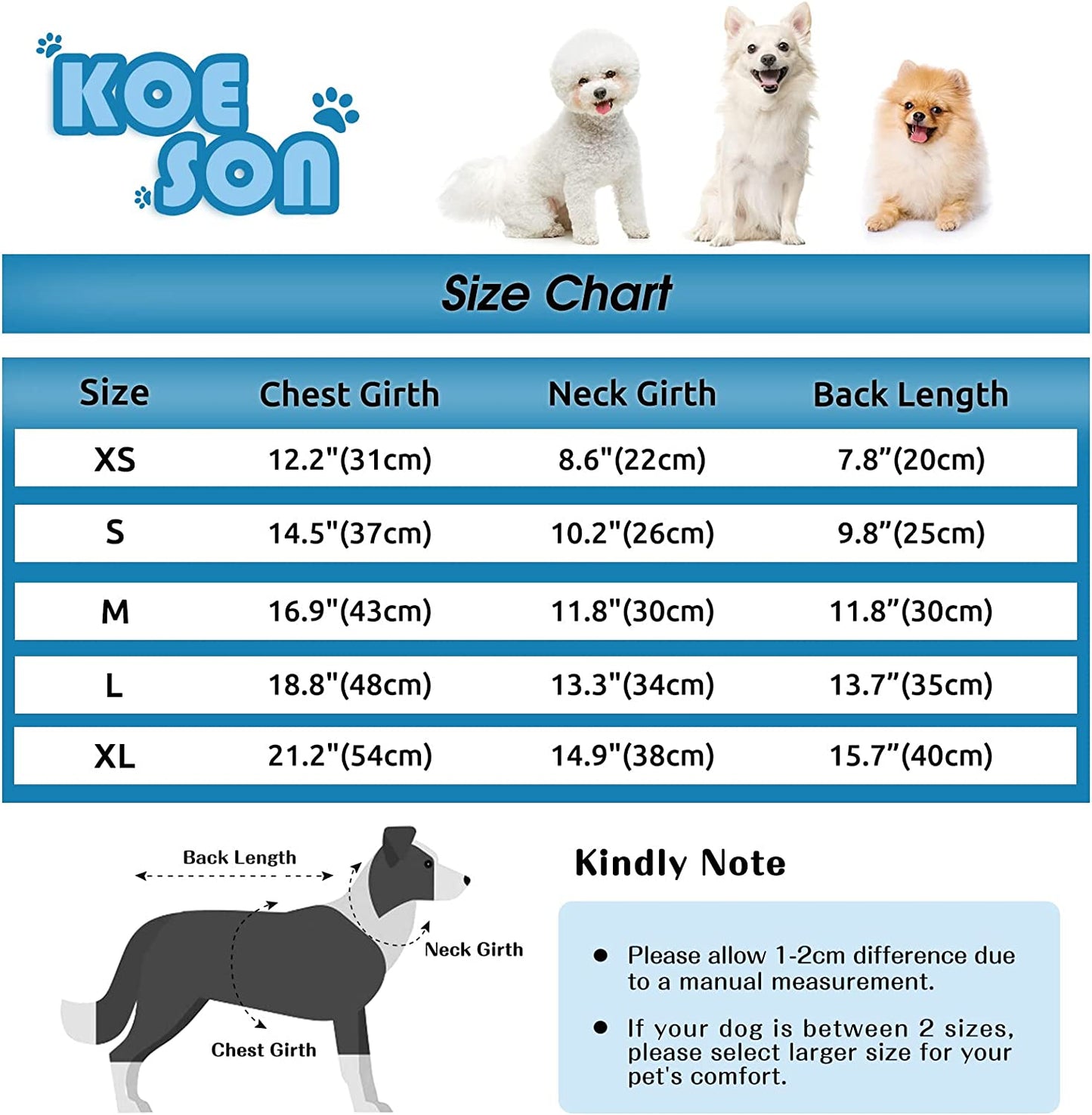 KOESON Soft Dog Pajamas, Breathable Dog Onesie Cute Puppy Jumpsuits for Hair Shedding Cover, Lightweight Doggie Pjs Shirt Warm Pet Jammies Clothes for Dogs & Cats, Fashion & Comfy Animals & Pet Supplies > Pet Supplies > Dog Supplies > Dog Apparel KOESON   