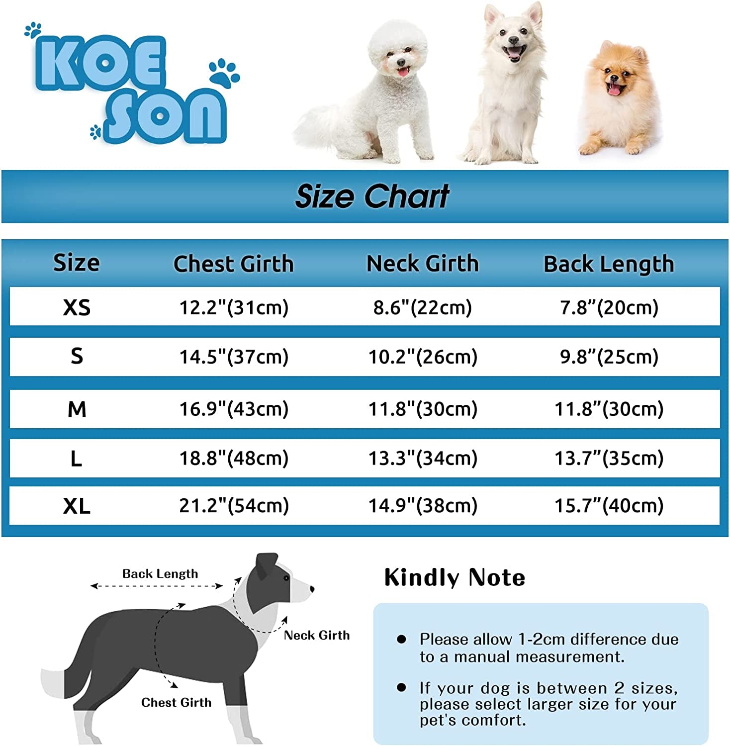 KOESON Soft Dog Pajamas, Breathable Dog Onesie Cute Puppy Jumpsuits for Hair Shedding Cover, Lightweight Doggie Pjs Shirt Warm Pet Jammies Clothes for Dogs & Cats, Fashion & Comfy Animals & Pet Supplies > Pet Supplies > Dog Supplies > Dog Apparel KOESON   