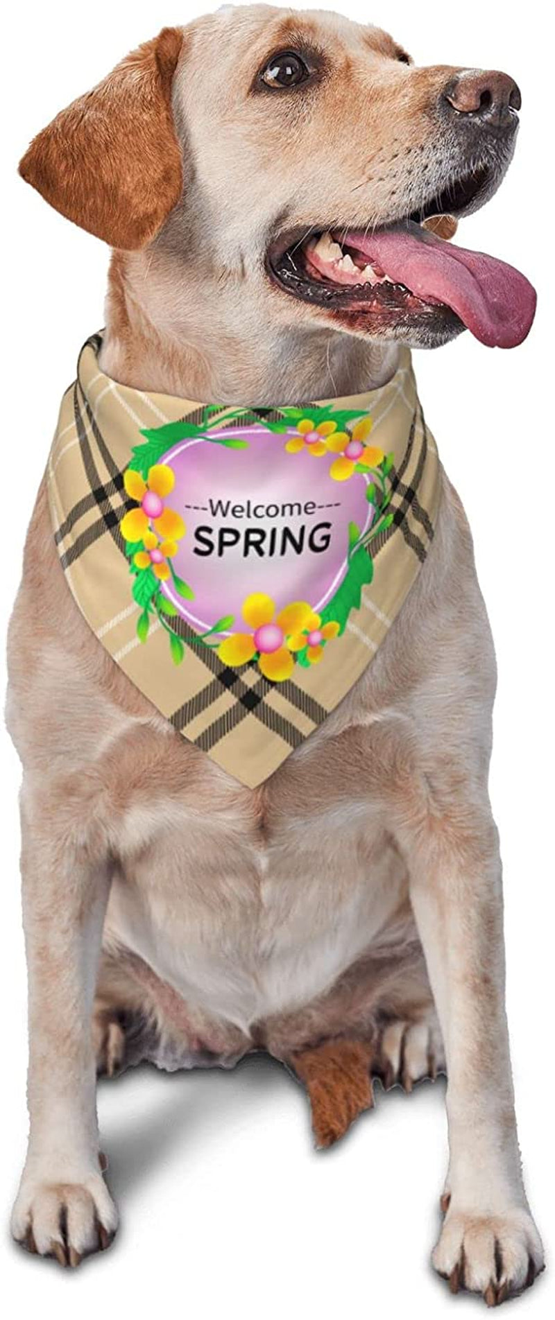 Welcome Spring Pet Dog and Cat Decorative Triangle Scarf,Dog Bandana,Breathable and Stain Resistant. Animals & Pet Supplies > Pet Supplies > Dog Supplies > Dog Apparel ZALTAS   