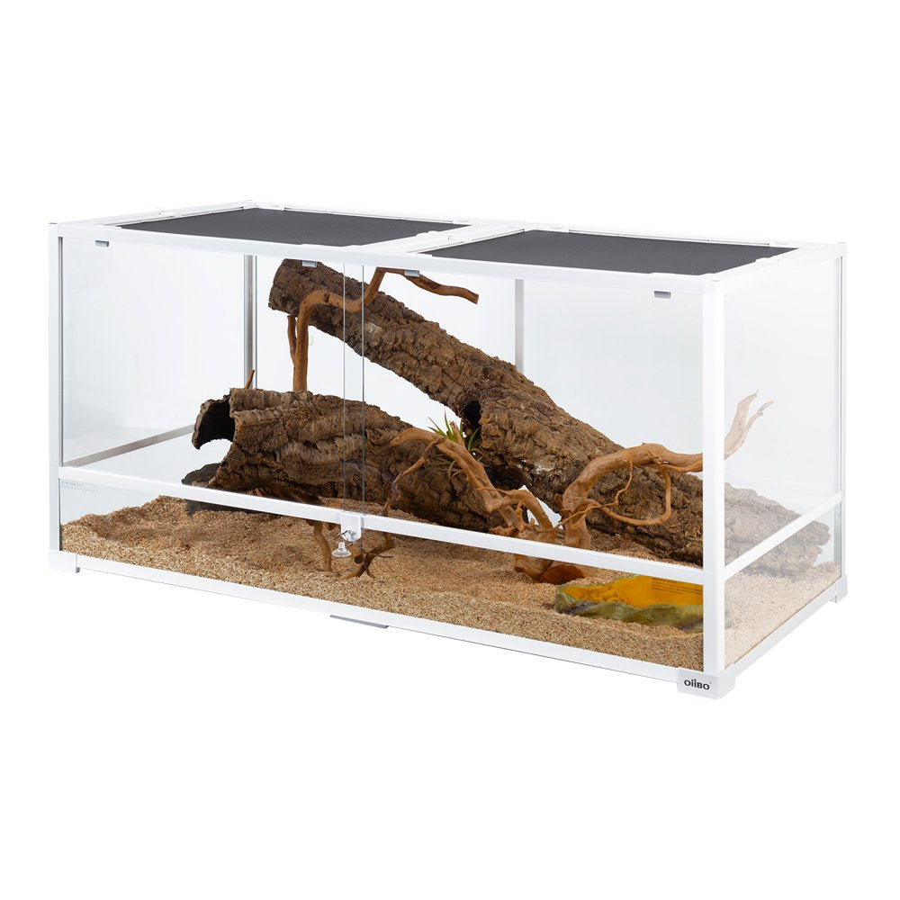 Oiibo Full Glass White Reptile Terrarium 48"X24"X24" Animals & Pet Supplies > Pet Supplies > Reptile & Amphibian Supplies > Reptile & Amphibian Substrates OiiBO   