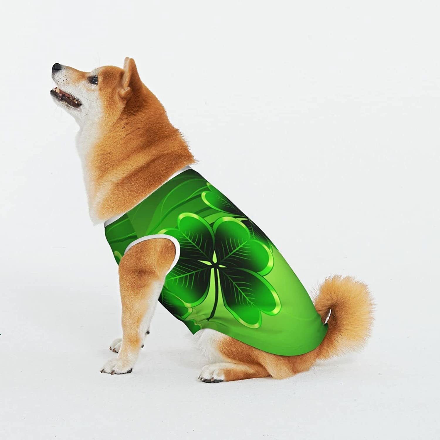 Green Clover Dog Puppy Cotton Vest, St. Patrick'S Day Washable Pets Costume for Kitty Cats Dogs All Seasons 2XL Animals & Pet Supplies > Pet Supplies > Dog Supplies > Dog Apparel Fiephvsa   
