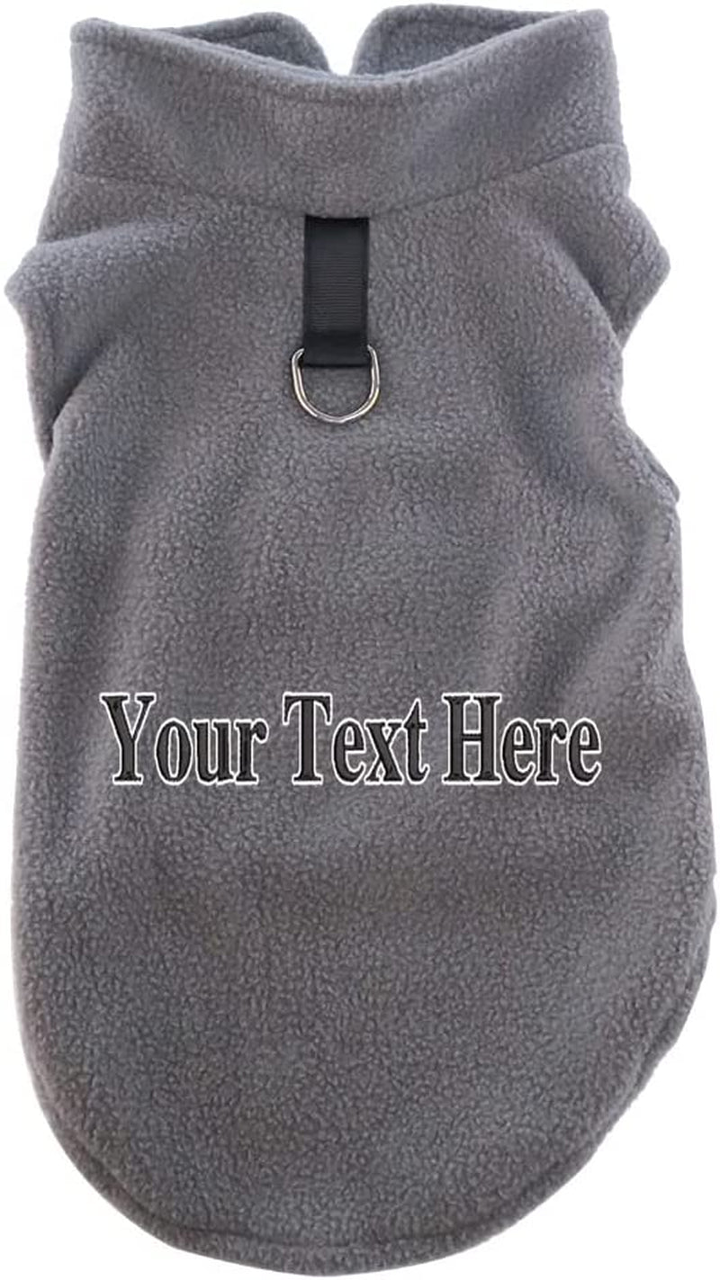 Personalized Embroider Dog Fleece Vest Sweater Winter Custom Text Fleece Jacket for Small and Medium Dogs with D-Ring Leash Cold Weather Coat Hoodie for XS S M Dogs Boy or Girls Animals & Pet Supplies > Pet Supplies > Dog Supplies > Dog Apparel women want me fish fear me Grey Small 