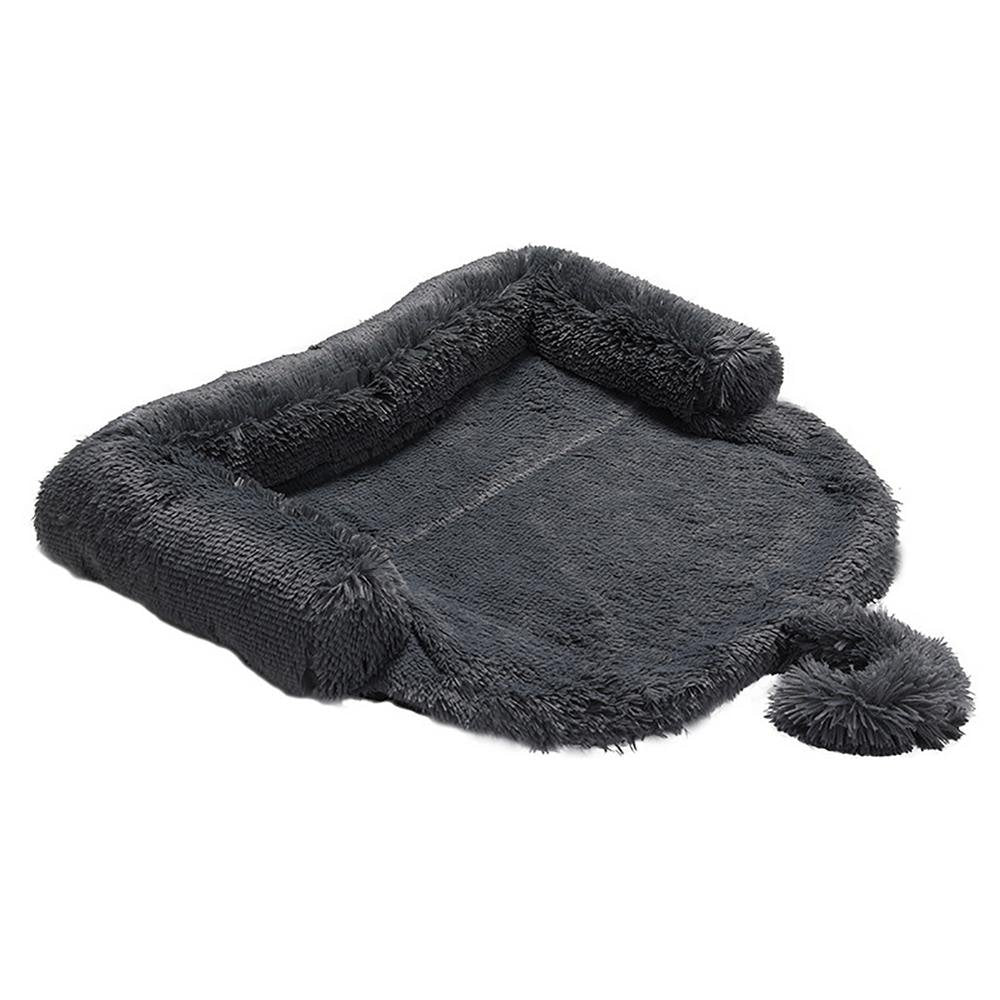 Ankishi Plush Cat Dog Bed, Soft Comfortable Pet Plush Cushion Mats, Sleeping Warming Sofa Beds for Pets, Washable Kennel with Anti-Slip Bottom for Cats Puppy Small Animals Reliable Animals & Pet Supplies > Pet Supplies > Dog Supplies > Dog Kennels & Runs Ankishi C: Dark gray straight detachable 90*90*20cm  