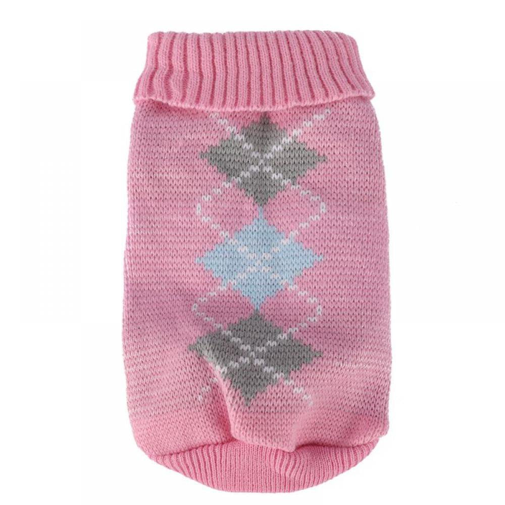 Pet Plaid Sweater Kitten Winter Warm Stylish Lattice Coat Apparel Puppy Jacquard Knitted Jumper for Pet Cat/Dog XS-2XL Animals & Pet Supplies > Pet Supplies > Dog Supplies > Dog Apparel DA BOOM   
