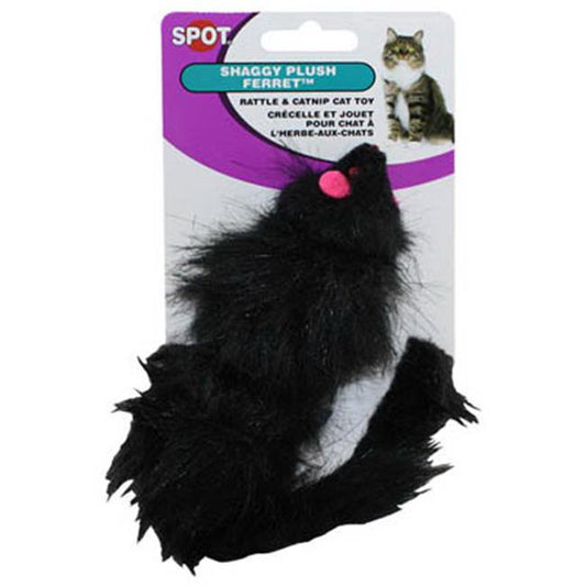 Shaggy Plush Ferret with Rattle & Catnip Cat Toy, Black Animals & Pet Supplies > Pet Supplies > Cat Supplies > Cat Toys Ethical Products   