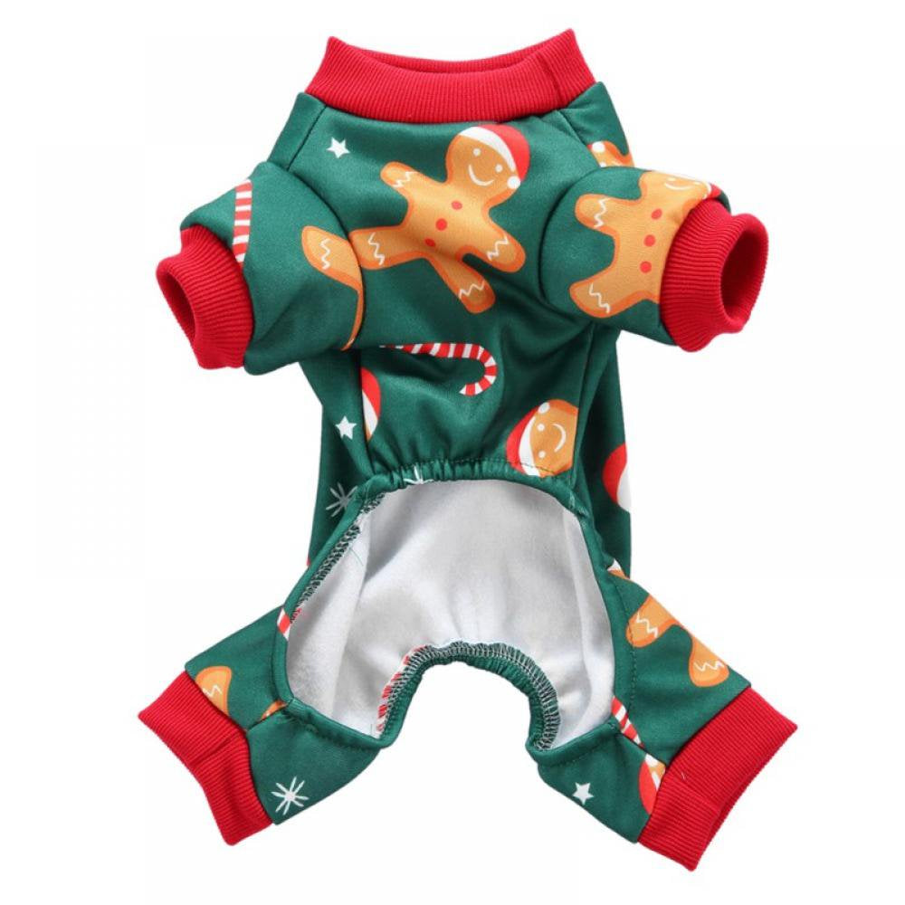 Summark Christmas Costume Cartoon Animal Fairy Dog Pajamas Pet Clothes Jumpsuit PJS Apparel Soft Green Animals & Pet Supplies > Pet Supplies > Dog Supplies > Dog Apparel Sunmark   
