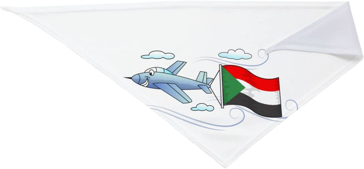 Airplane with Flag of Sudan Pet Dog and Cat Decorative Triangle Scarf,Dog Bandana,Breathable and Stain Resistant. Animals & Pet Supplies > Pet Supplies > Dog Supplies > Dog Apparel ZALTAS   