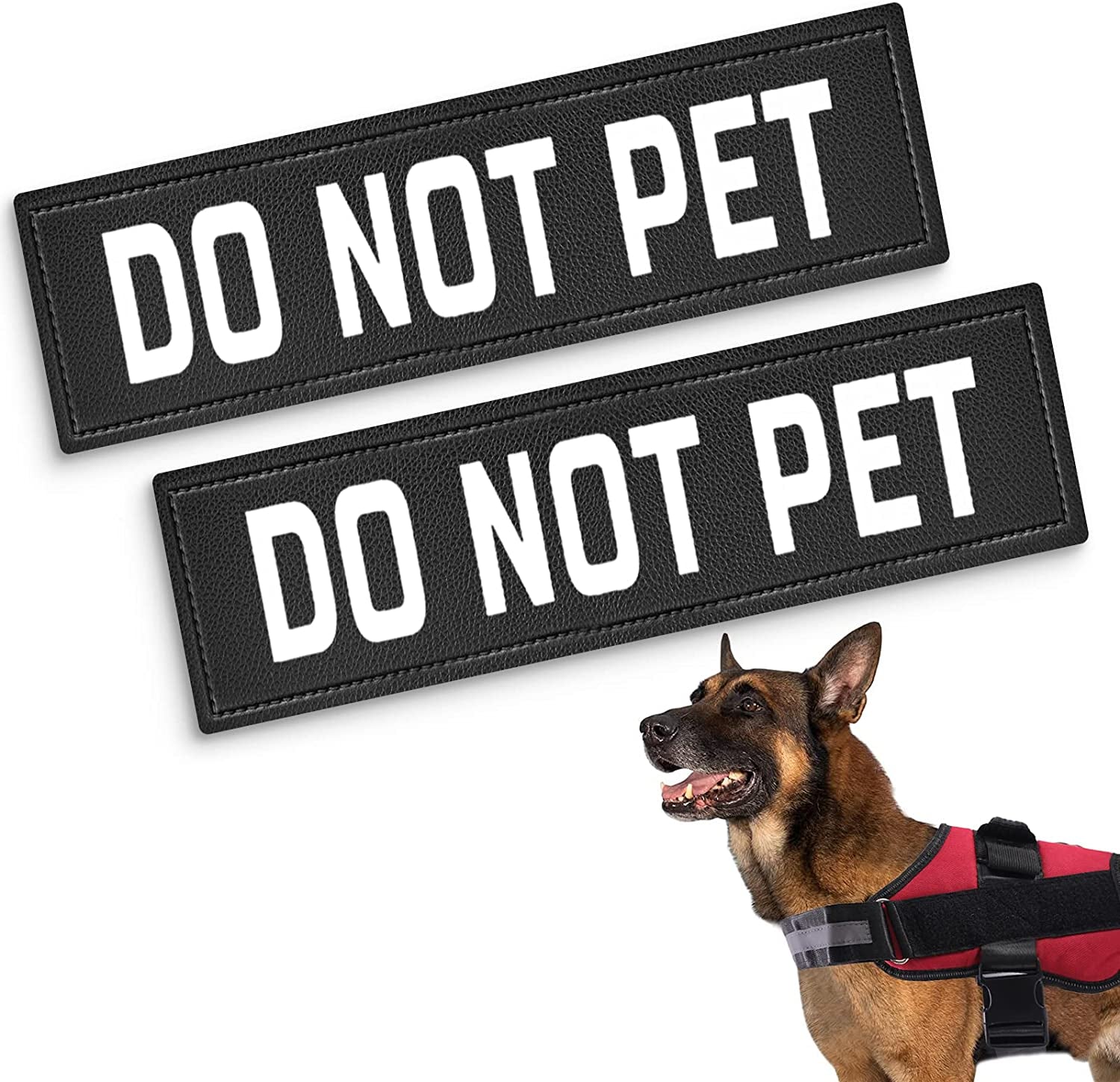 Dog Vest Patches 2 Free Removable Dog Tags for Dog Harness, Collar & Leash