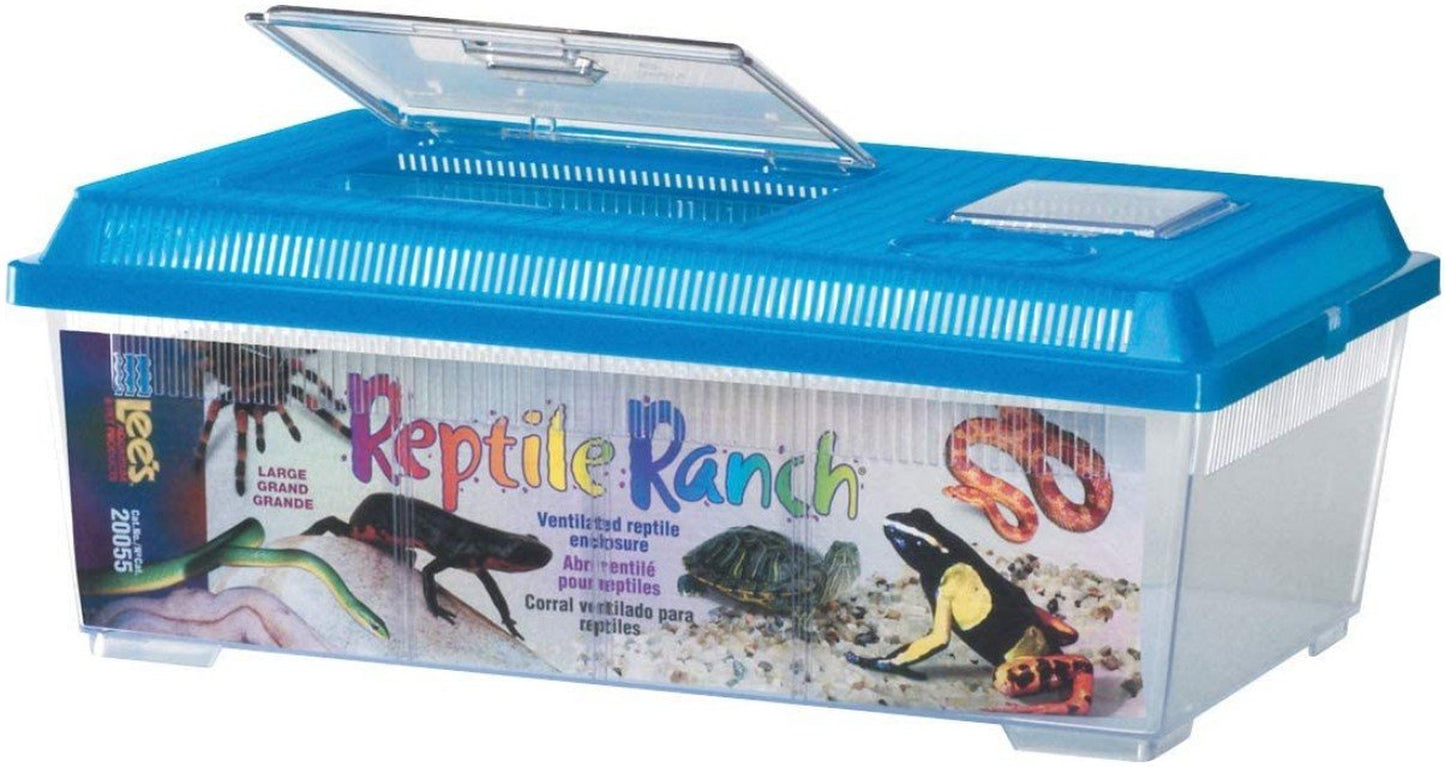 Large - 2 Count Lees Reptile Ranch Ventilated Reptile and Amphibian Rectangle Habitat with Lid
