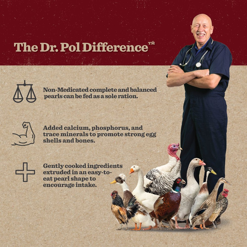 Dr. Pol High Protein 28% Poultry Pearls Gamebird Feed for Young Pheasants, Geese, Ducks, Turkeys, Laying Hens, Broilers and Other Large or Small Gamebirds, 6 Lb. Bag Animals & Pet Supplies > Pet Supplies > Small Animal Supplies > Small Animal Food Consumers Supply Distributing, LLC.   