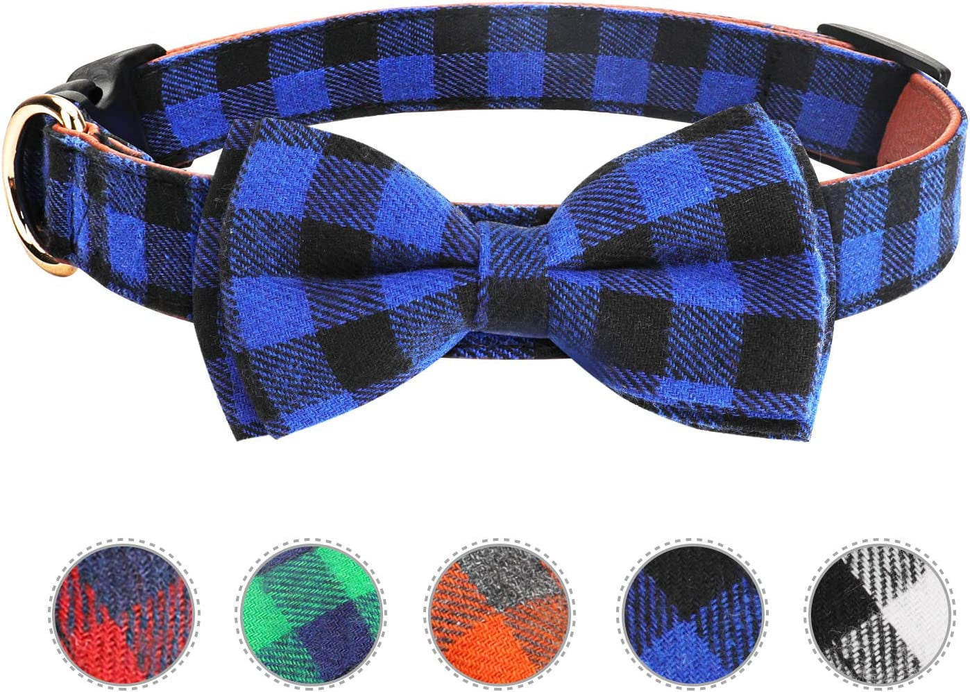 Dog Bow Tie, Vaburs Dog Cat Collar with Bow Tie Buckle Light Plaid Dog Collar for Dogs Cats Pets Soft Comfortable,Adjustable (S, Green) Animals & Pet Supplies > Pet Supplies > Dog Supplies > Dog Apparel Vaburs Blue Large 