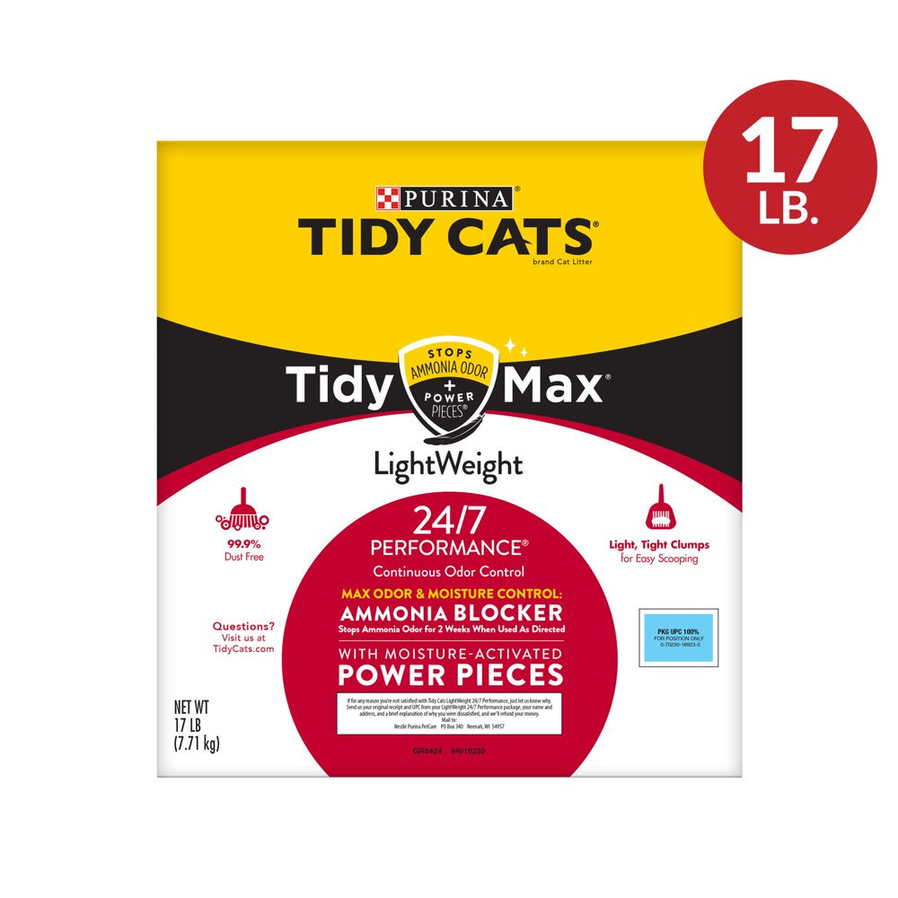 Purina Tidy Cats Lightweight, Scoopable Clumping Cat Litter, Tidy Max 24/7 Performance Formula, 17 Lb. Box Animals & Pet Supplies > Pet Supplies > Cat Supplies > Cat Litter Nestlé Purina PetCare Company   