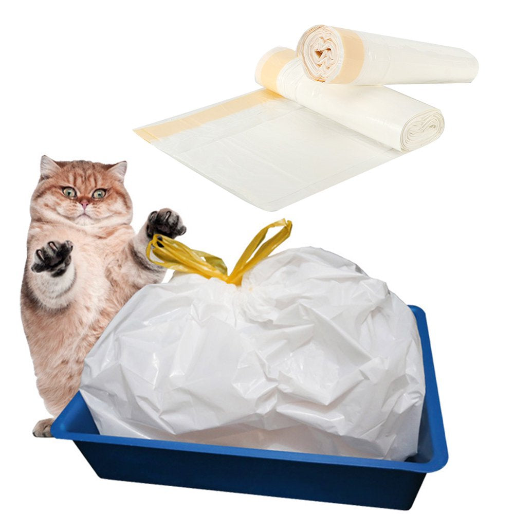 Cat Litter Pan Bag Cat Litter Bag 2 Packs Cat Litter Box Liners Cat Litter Pan Bags with Drawstring Pet Cat Supplies (L)