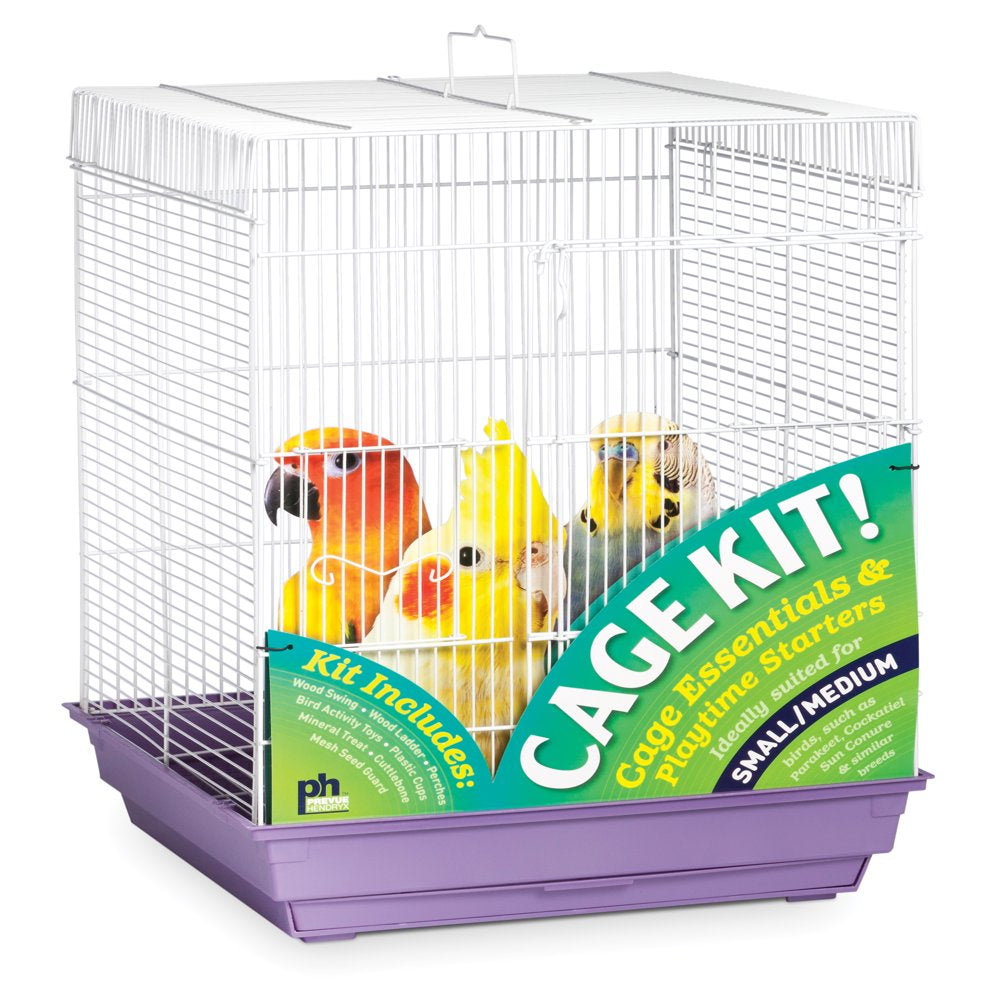 Prevue Pet Products Square Roof White Bird Cage Starter Kit 91320 Animals & Pet Supplies > Pet Supplies > Bird Supplies > Bird Cage Accessories PREVUE PET PRODUCTS Purple and White  