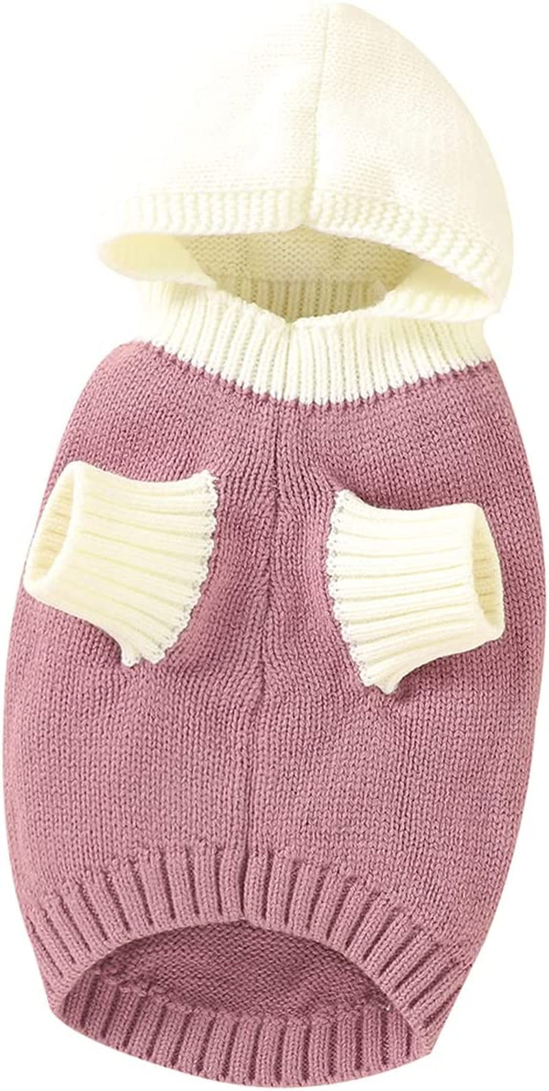 Warm Pet Sweater for Small Dogs Cute Knitted Classic Cat Sweater Dog Hooded Clothes Coat for Girls Dog (S,Pink) Animals & Pet Supplies > Pet Supplies > Dog Supplies > Dog Apparel 1strunandup   