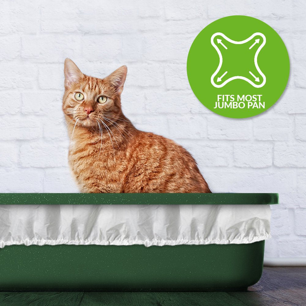 Alfapet Kitty Cat Pan Litter Box Disposable, Elastic Liners-52-Pack-For Extra-Giant, Jumbo, Super-Jumbo Size Litter Pans- with Sta-Put Technology for Firm, Easy Fit- Quick + Clever Waste Cleaners Animals & Pet Supplies > Pet Supplies > Cat Supplies > Cat Litter Box Liners alfapet   